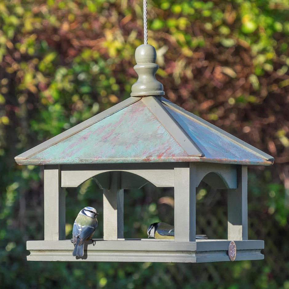 Buy Classic Copper Roofed Hanging Bird Table The Worm That