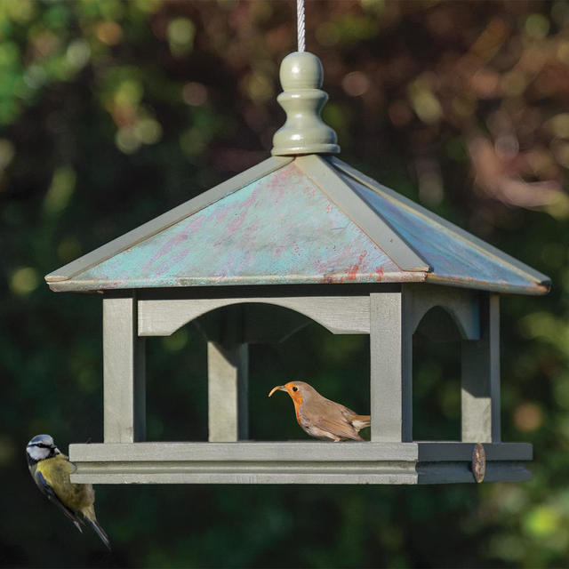 Buy Classic Copper Roofed Hanging Bird Table The Worm That