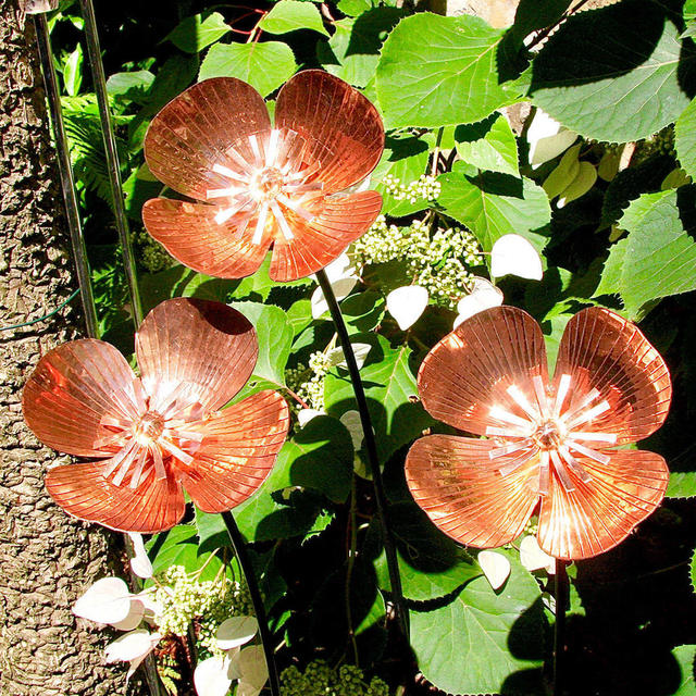 Buy Copper Poppy Flower Stakes — The Worm that Turned revitalising your outdoor space