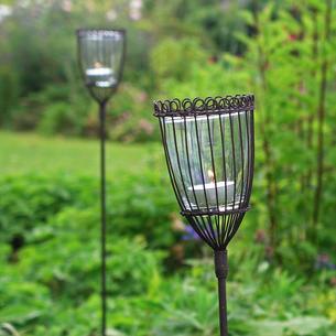 Rustic Lantern Stakes - set of 2