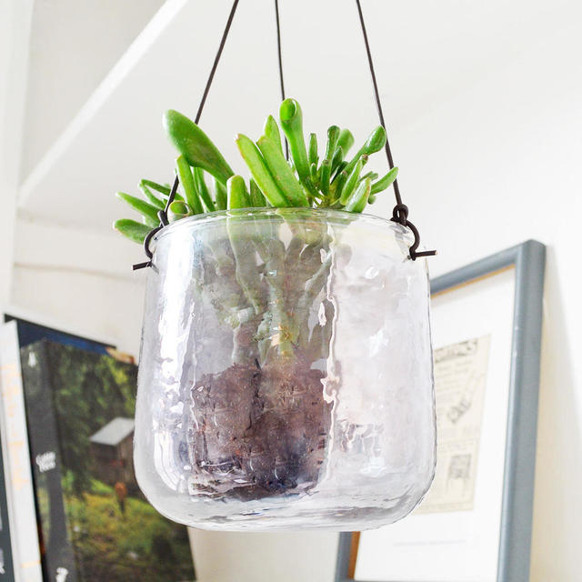 Buy Aged Silver Recycled Glass Hanging Planters — The Worm that Turned