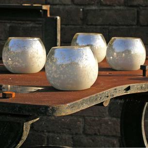 Silver Snow Votives - Set of 4 