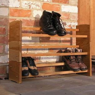 Stackable Oak Shoe Rack