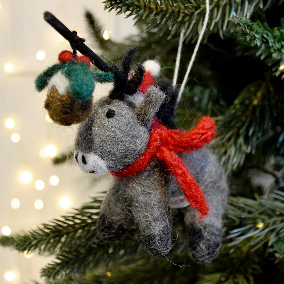 Buy Donkey with Christmas Pudding Decoration — The Worm that Turned