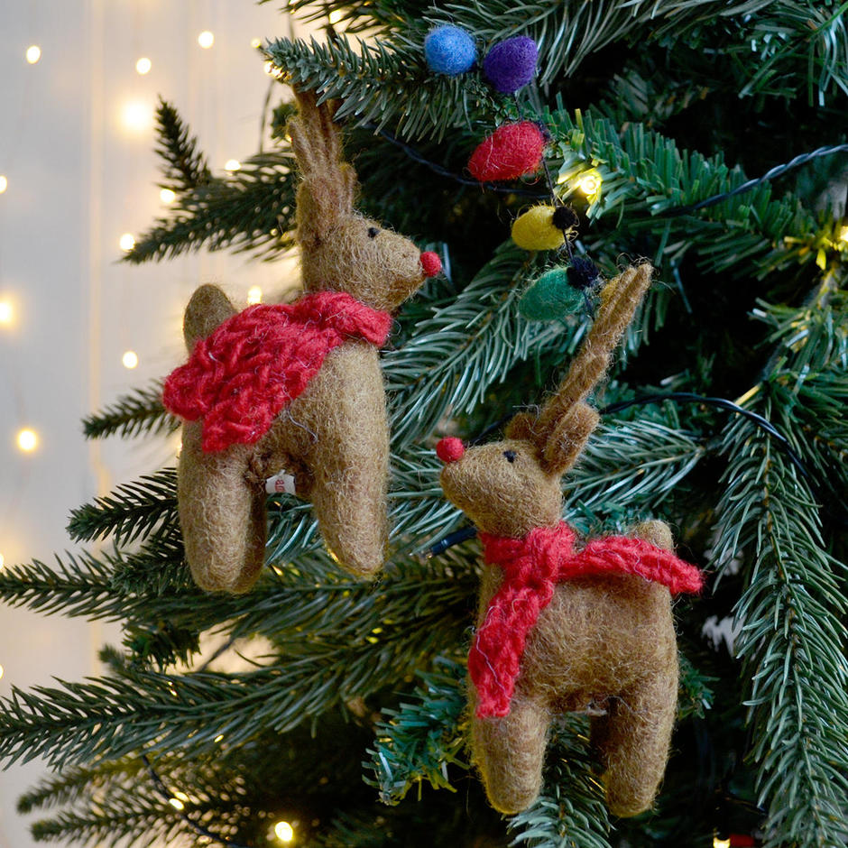Buy Felt Reindeers with Fairy Lights Christmas Decoration — The Worm