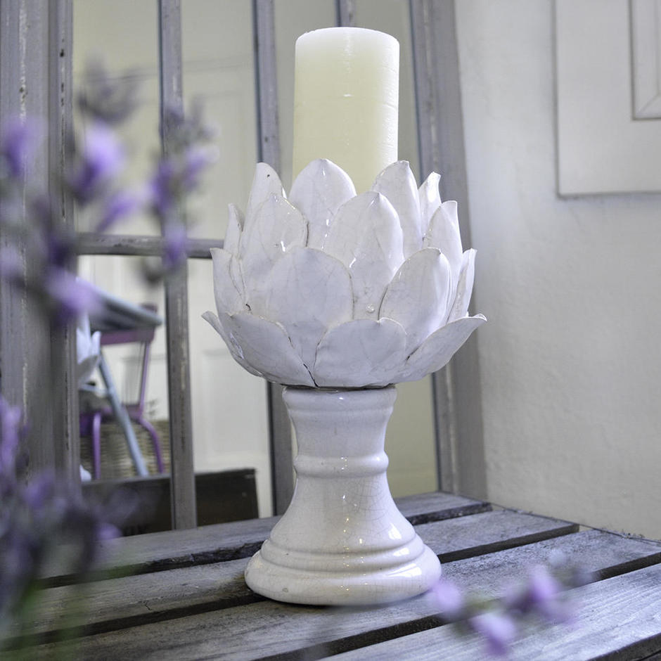 Buy White Artichoke Candleholder — The Worm that Turned revitalising