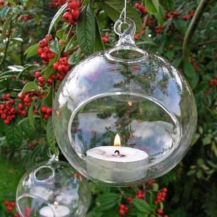 Glass Bauble Tea-Light Holder