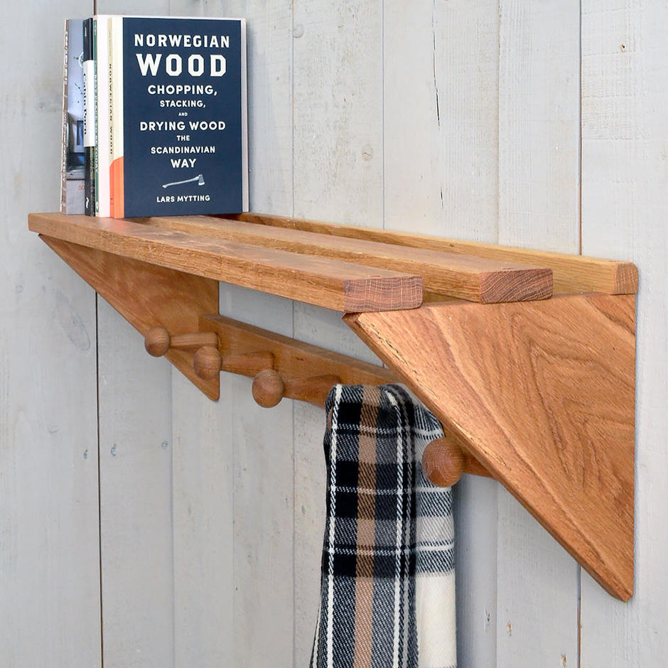 Buy Oak Coat Rack with Shelf — The Worm that Turned revitalising your