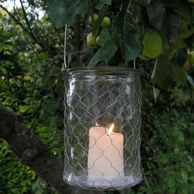 Wire Mesh Hurricane Lantern