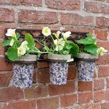 Wall Holder with 3 Ceramic Pots